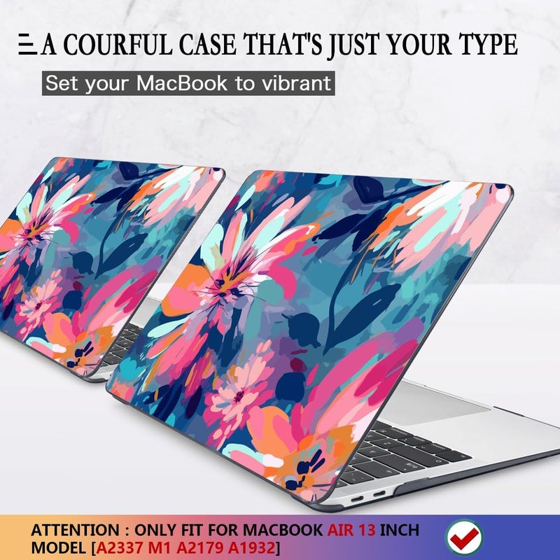 CISSOOK Compatible with MacBook Air 13 inch Case 2021, 2020-2018 Release M1 Chip A2337 A2179 A1932 Retina Display + Touch ID, Plastic Hard Shell &Keyboard Cover& Screen Protector, Muti-Color Painting - Image 3
